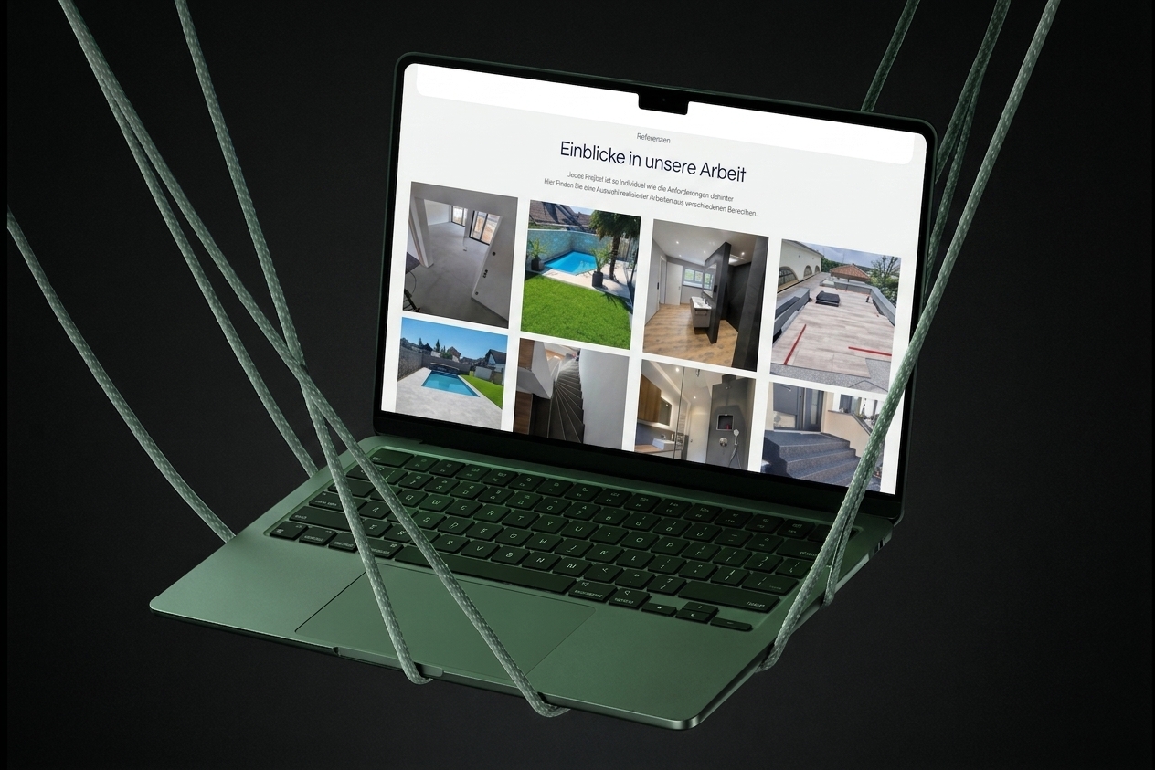Referenzgalerie mit realisierten Fliesenarbeiten auf der Website von Fliesen Design Funk