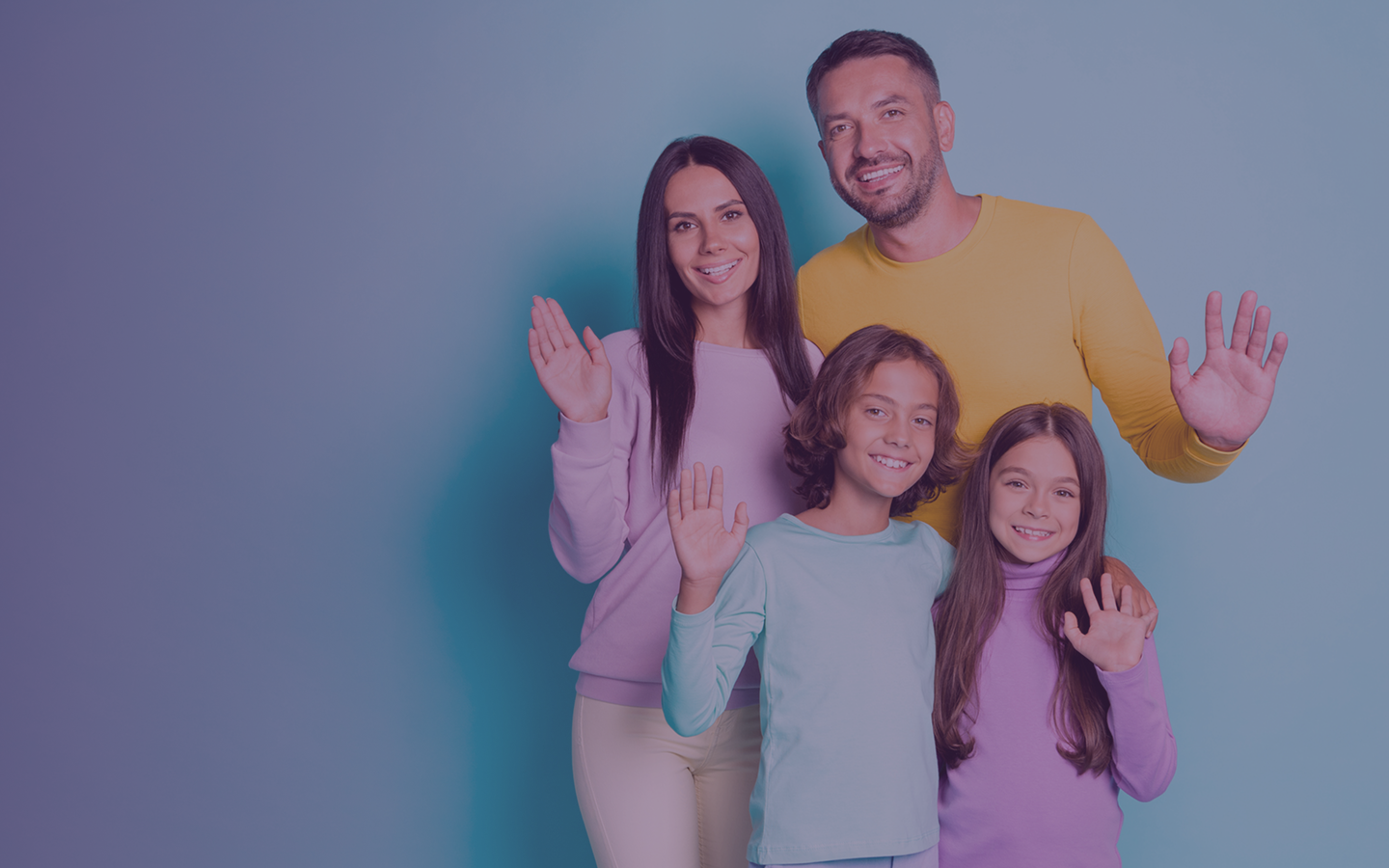 A family standing next to each other.