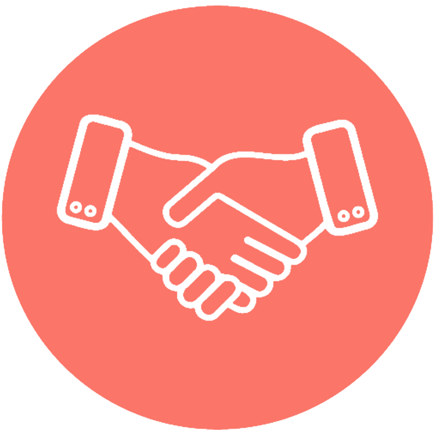 Handshake icon representing brand partnerships and collaborations