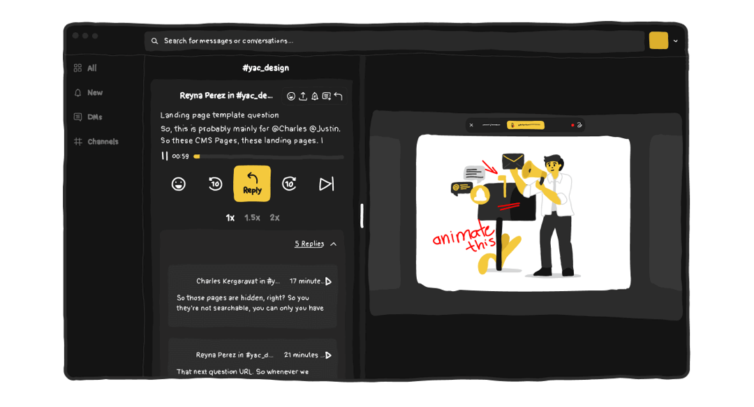 Asynchronous meeting in Yac desktop app