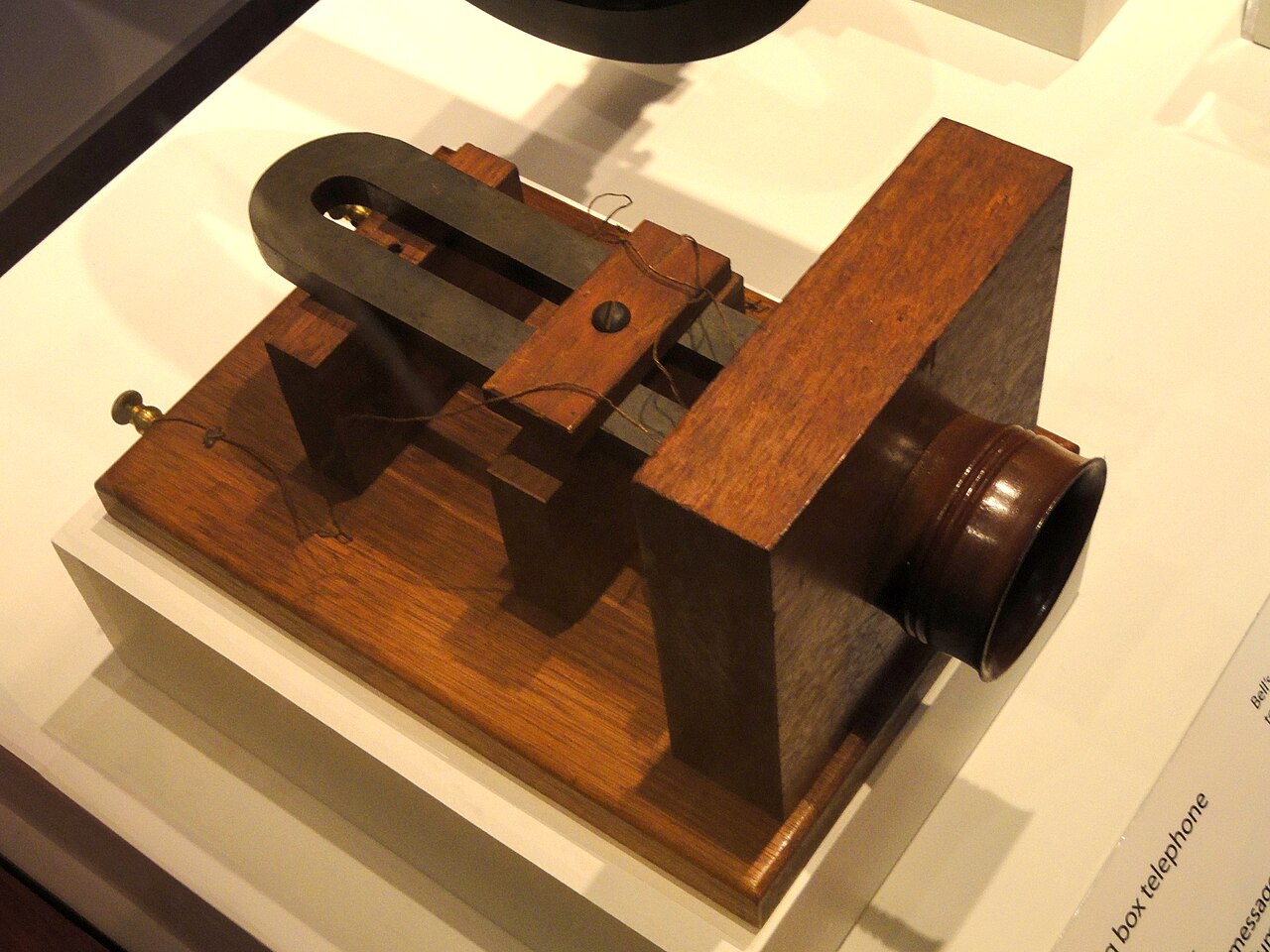One of Bell’s first commercial telephones, 1876