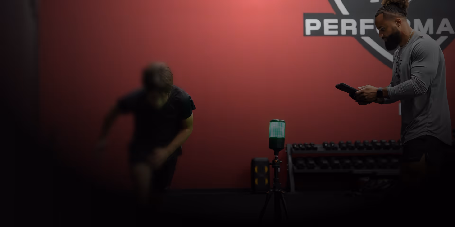 Athletes training together during group strength session