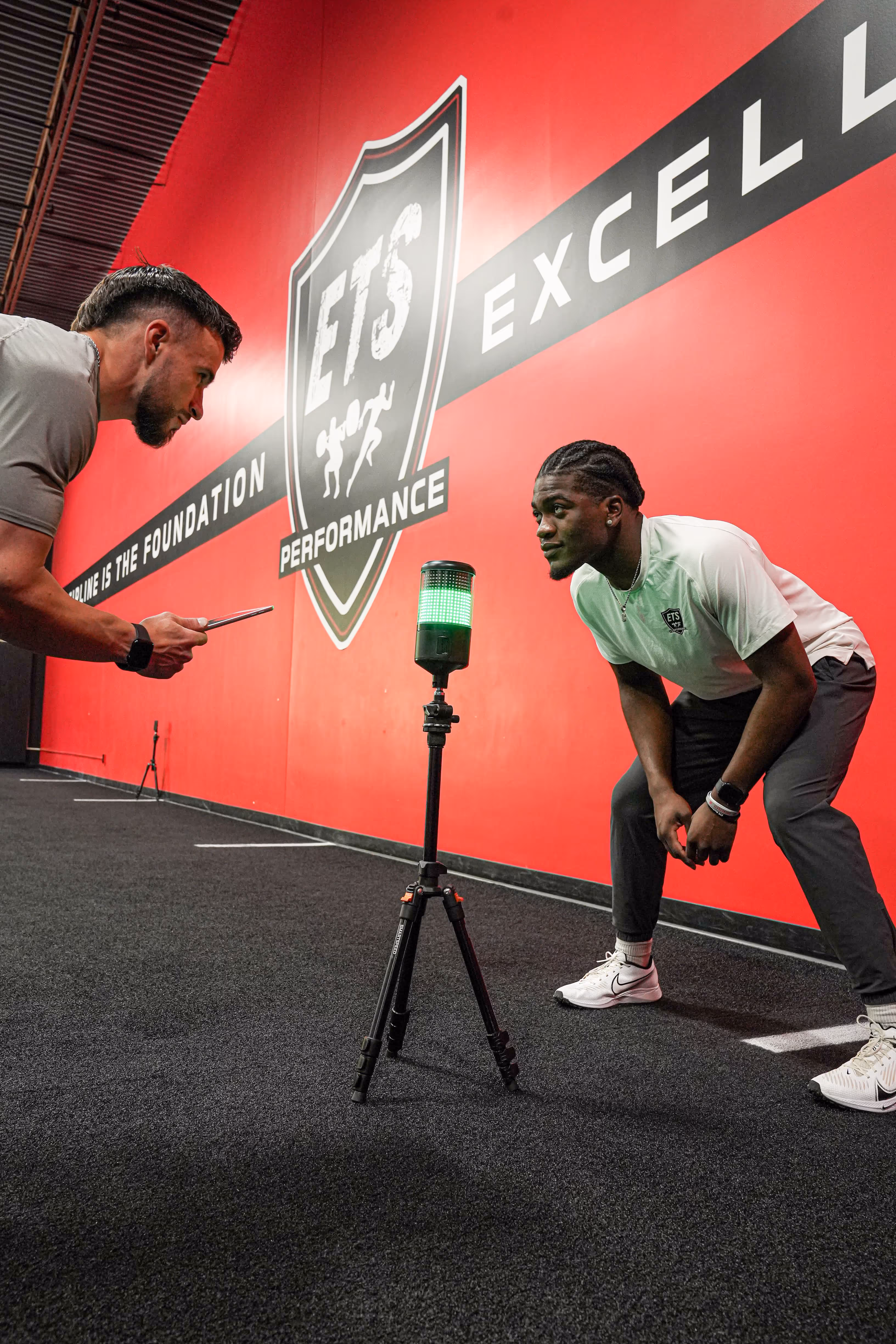 Athlete sprinting during speed and agility training at ETS Performance