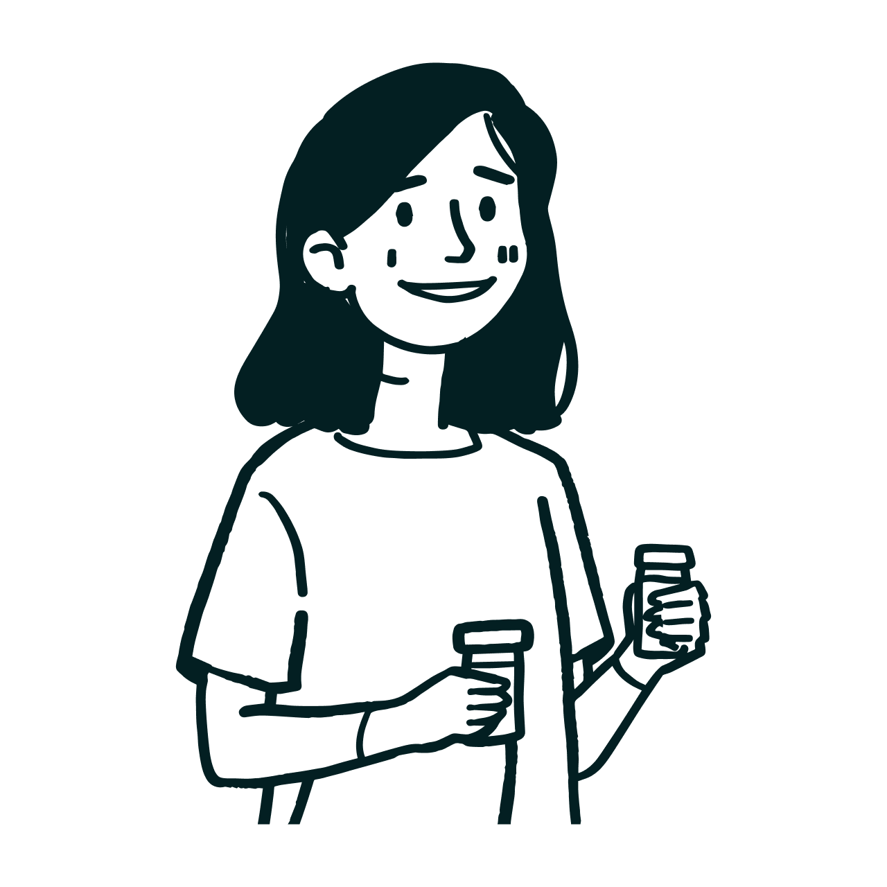 illustration of person holding two pill bottles