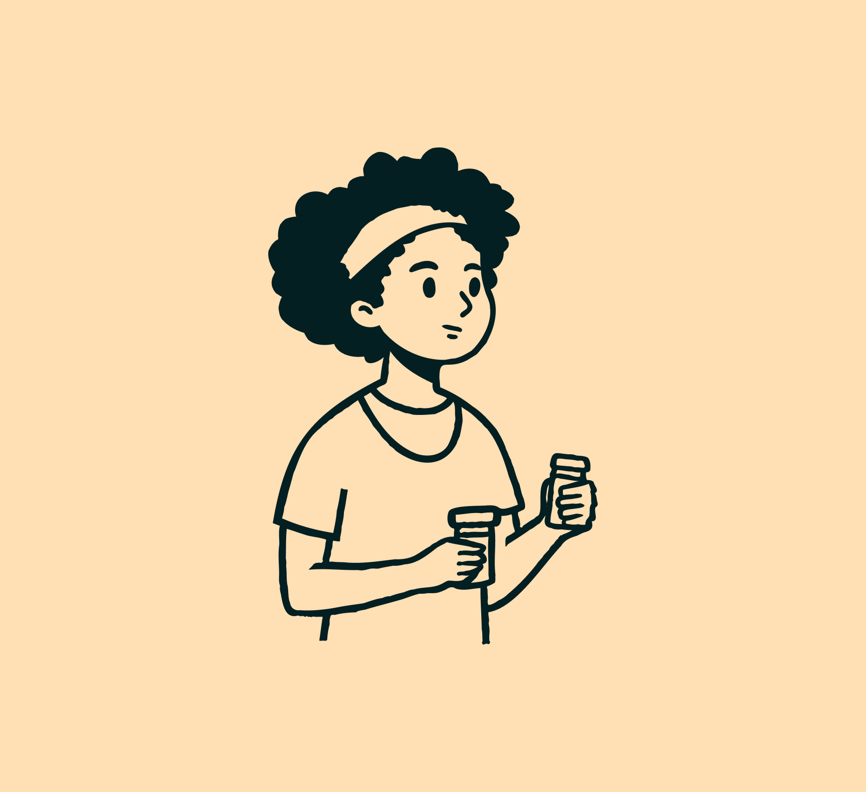 illustration of person holding two pill bottles