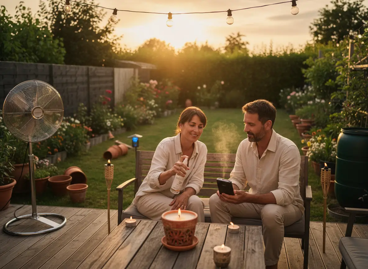 couple qui cherche une solution anti-moustiques