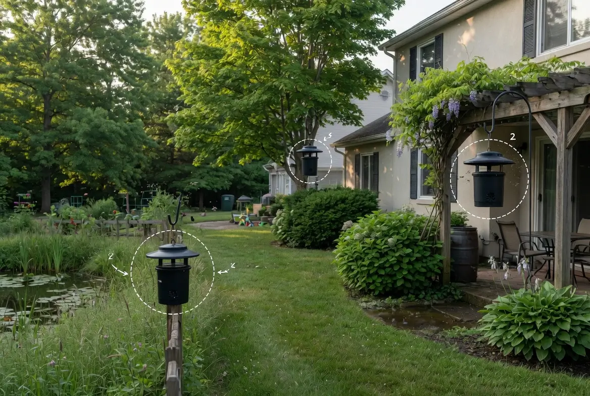 positionner ses pièges à moustique en extérieur