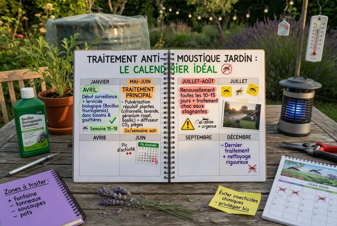 Calendrier et stratégie d'application des traitements anti moustiques