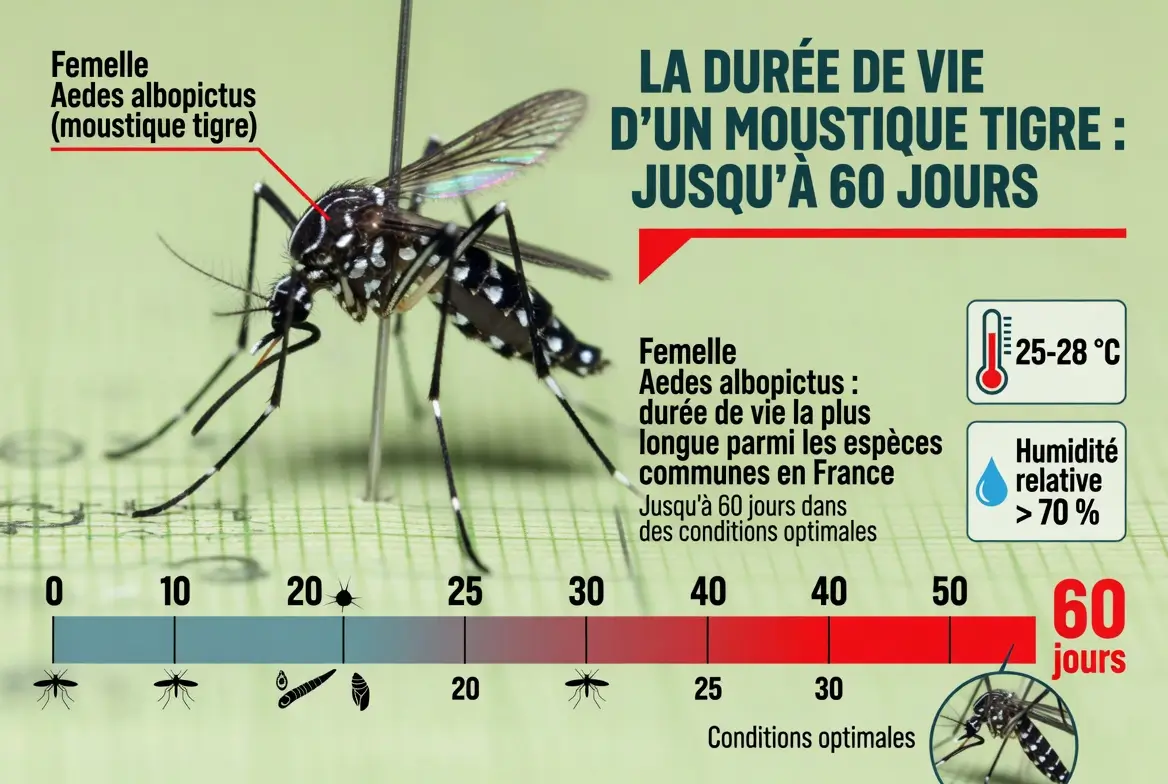 durée de vie d'un moustique tigre