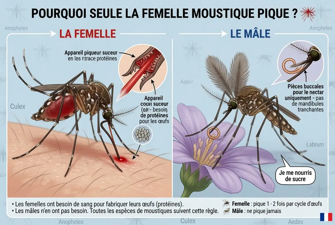 explication à propos des piqures de moustiques femelles