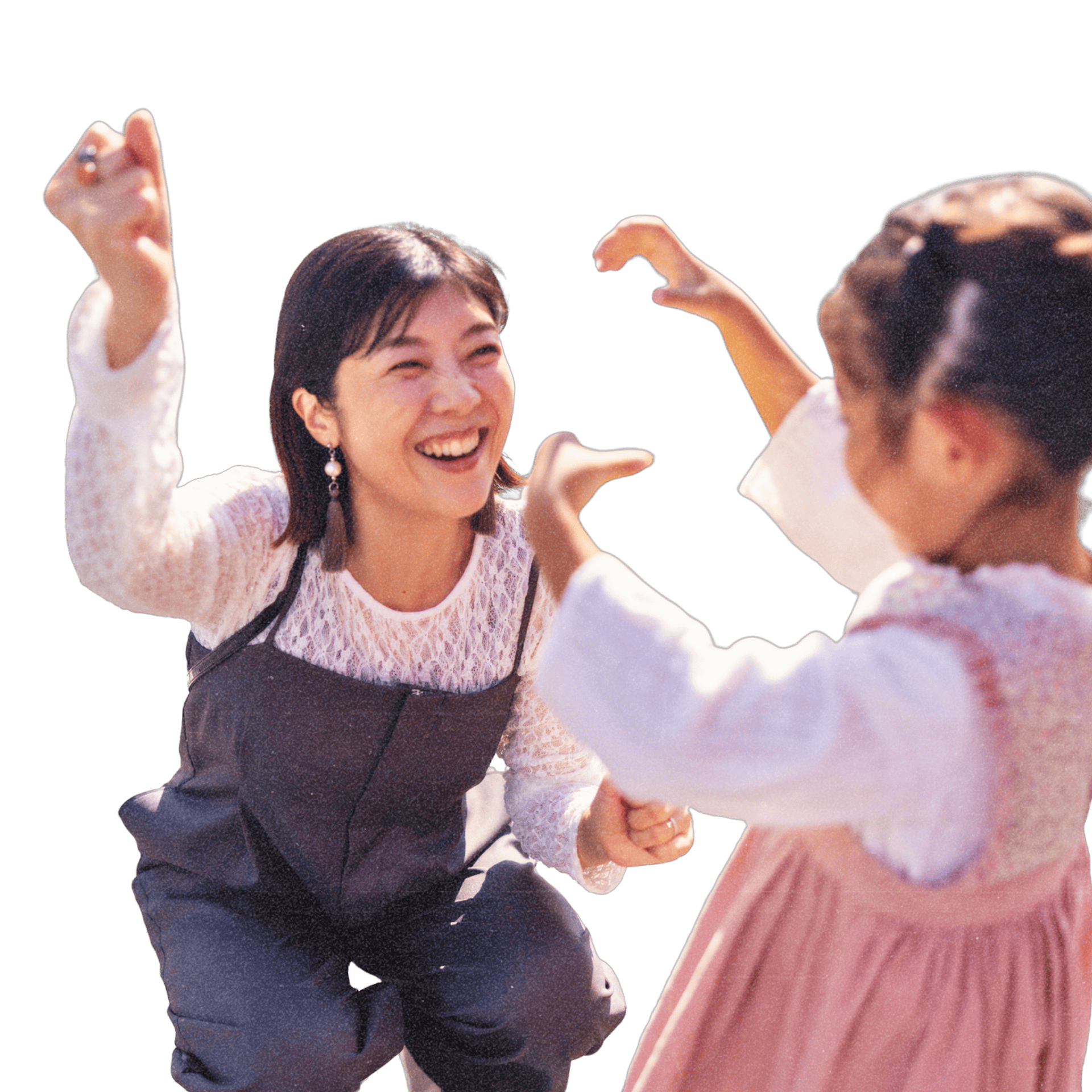 Group of four teenage friends smiling and posing for a lively photo, making peace signs and playful gestures.