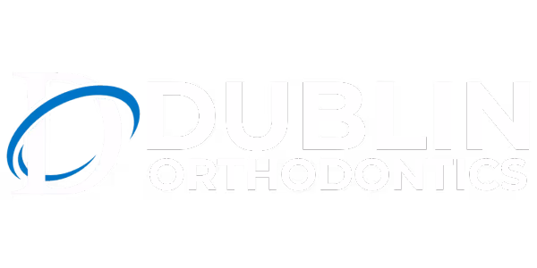 Dublin Orthodontics logo with a stylized letter D wrapped by a blue swoosh.