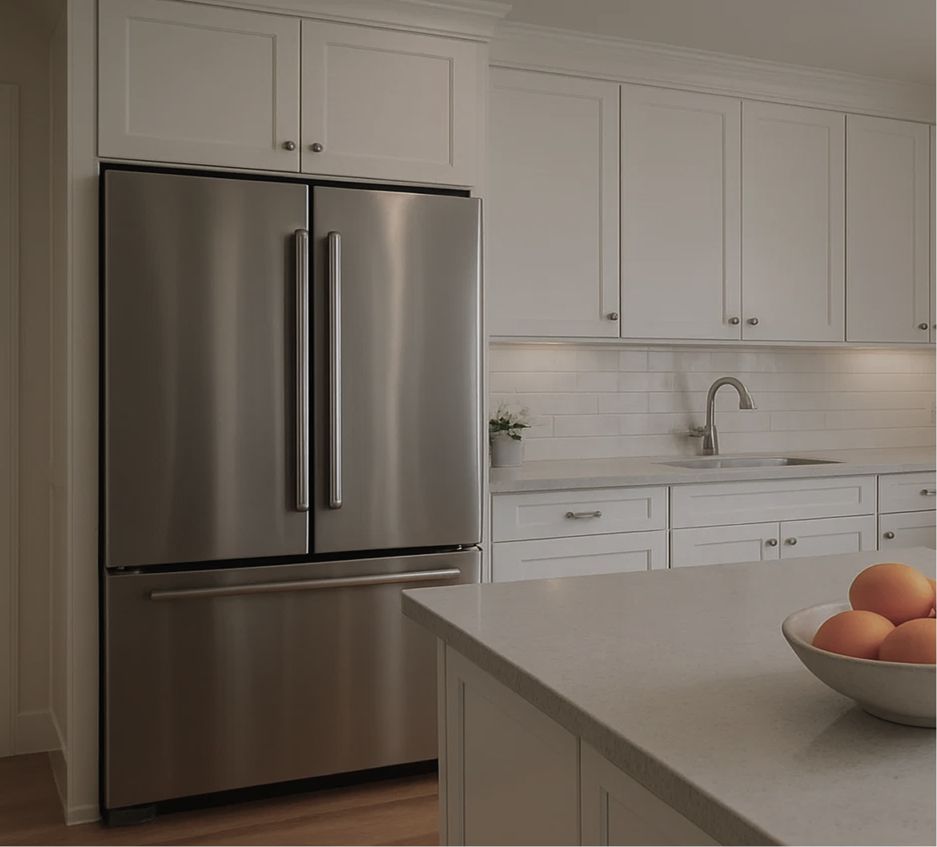refrigerator in a kitchen
