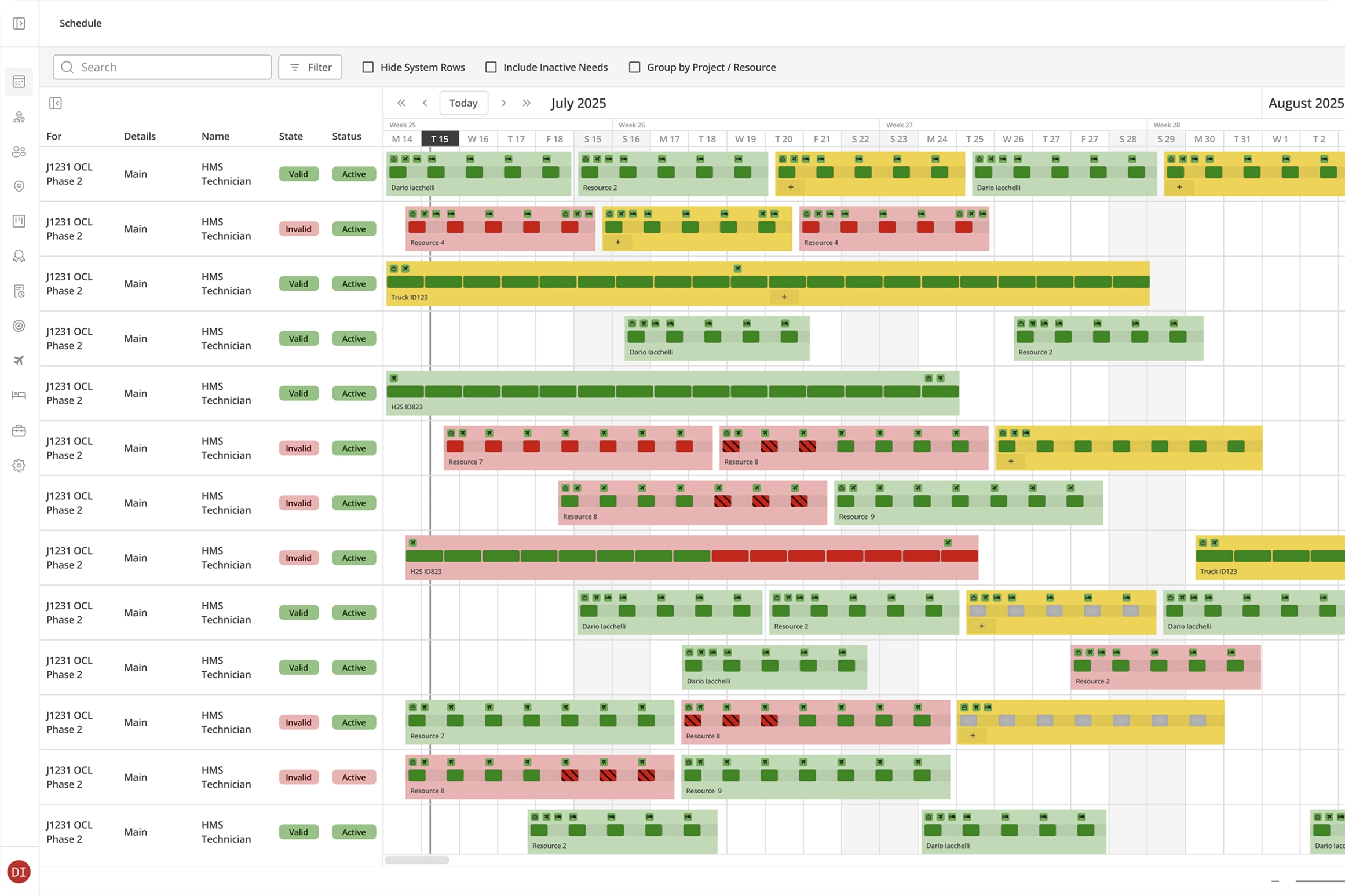 interface of task management module (for a productivity tools business)