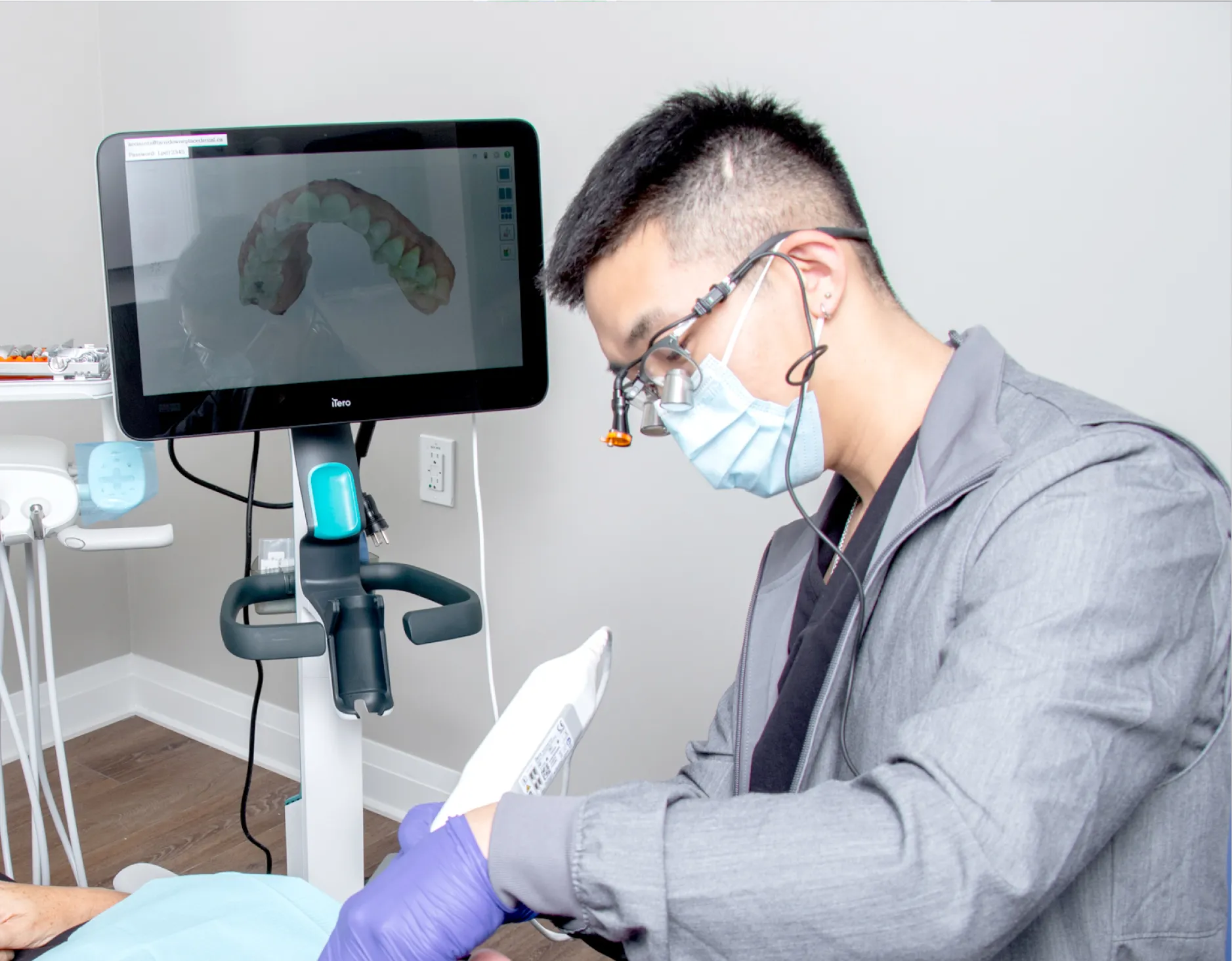 Dr. Yoon checking patient.