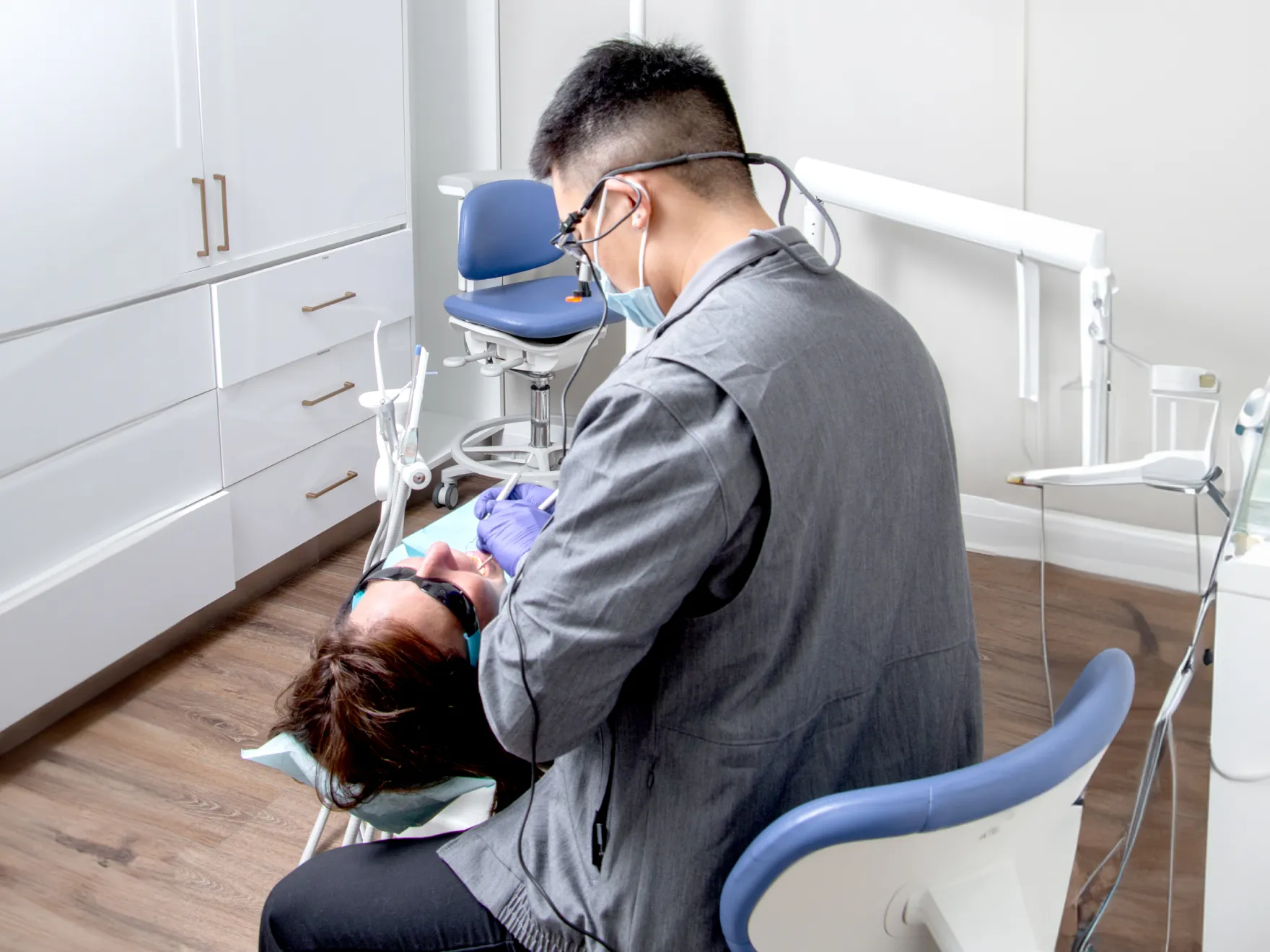 Dr. Yoon checking patient