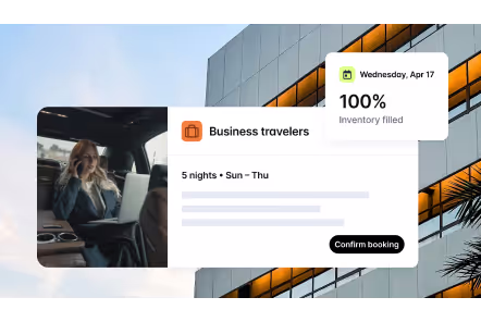 UI Elements in front of a hotel