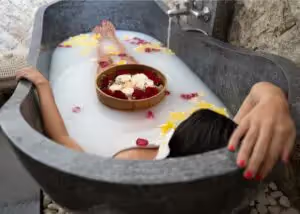 Woman in bathtub