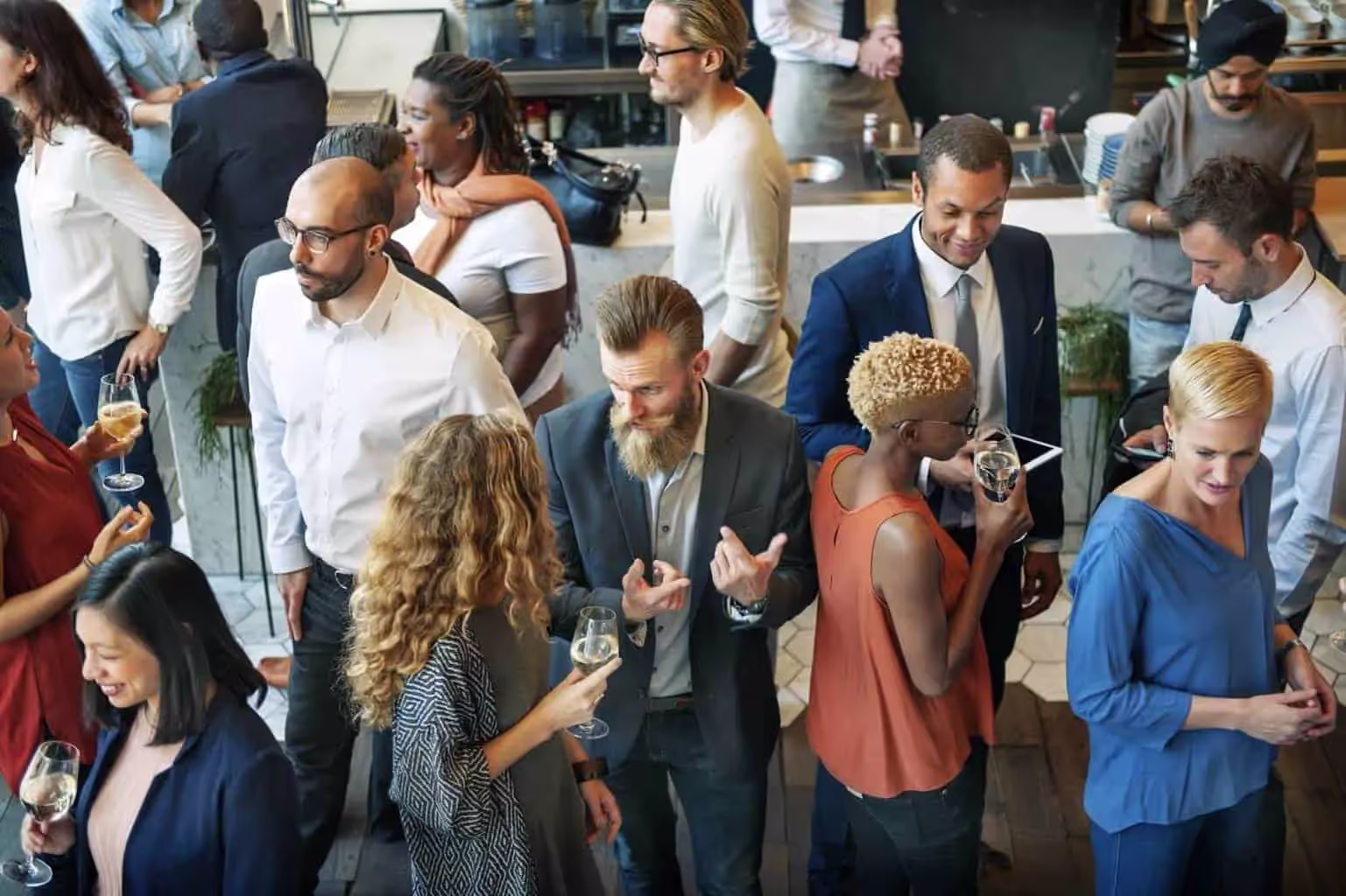People talking at conference