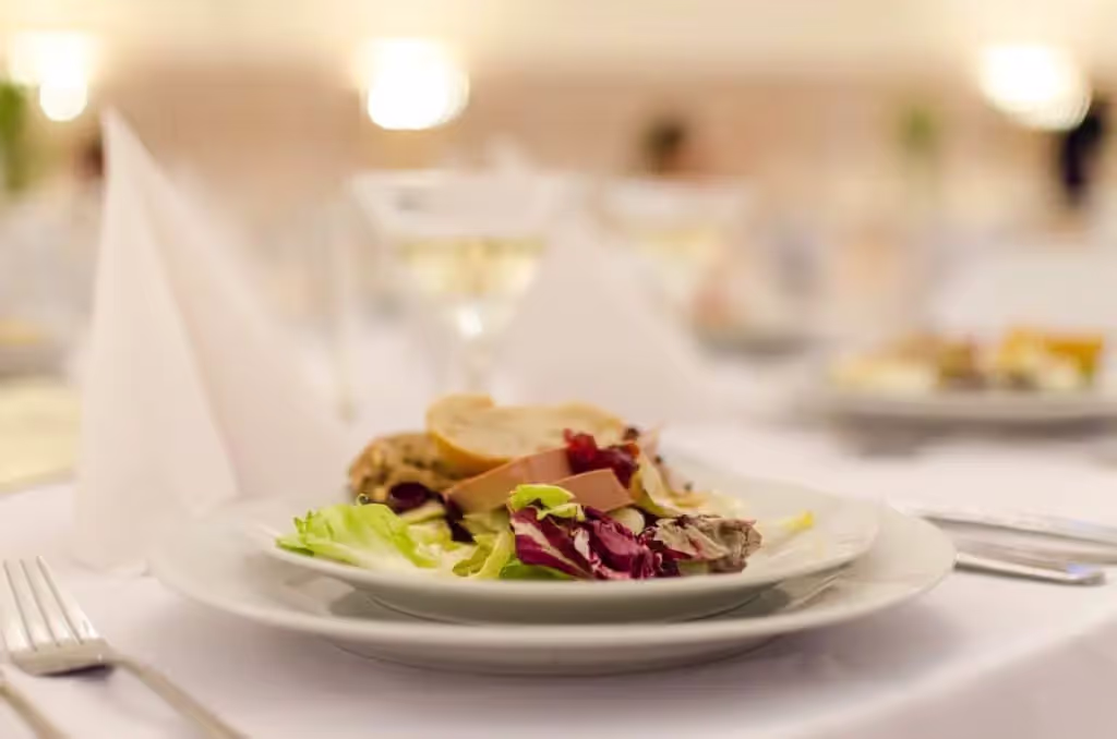 Catered meal provided by an event management company