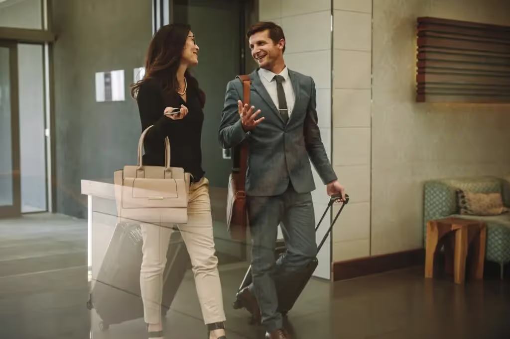 Business travelers who booked adjoining hotel rooms