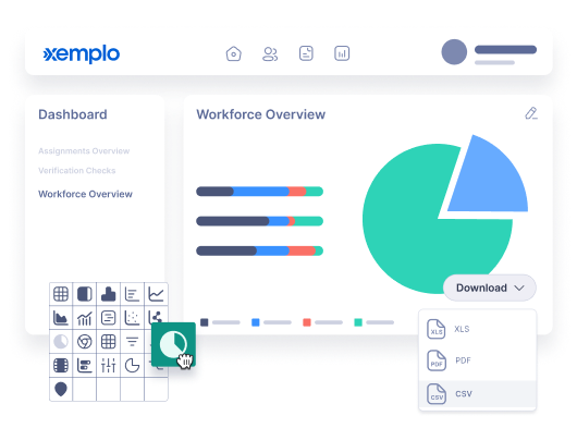 Smiling woman with glasses typing on a laptop with a payroll approval interface showing options to reject or approve.