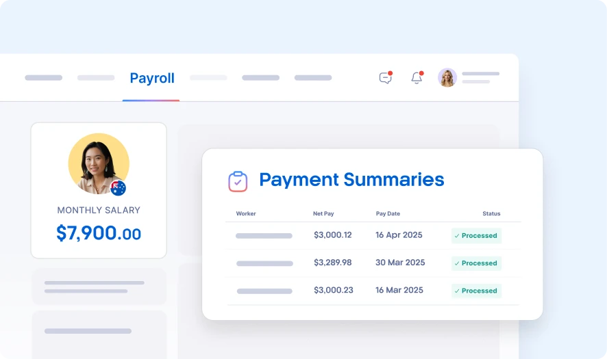 Xemplo contractor data connected to payroll and payment records