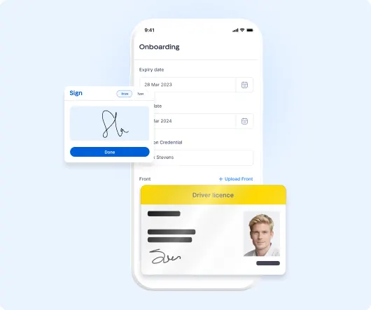 Mobile workforce onboarding and readiness tracking in Xemplo