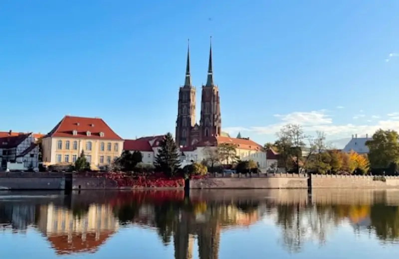 Panorama miasta Wrocław z lotu ptaka