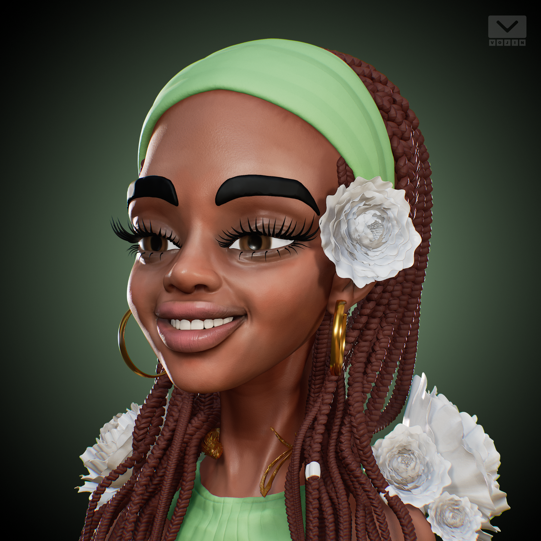 Sister Noctra character portrait with dark hood and glowing cross