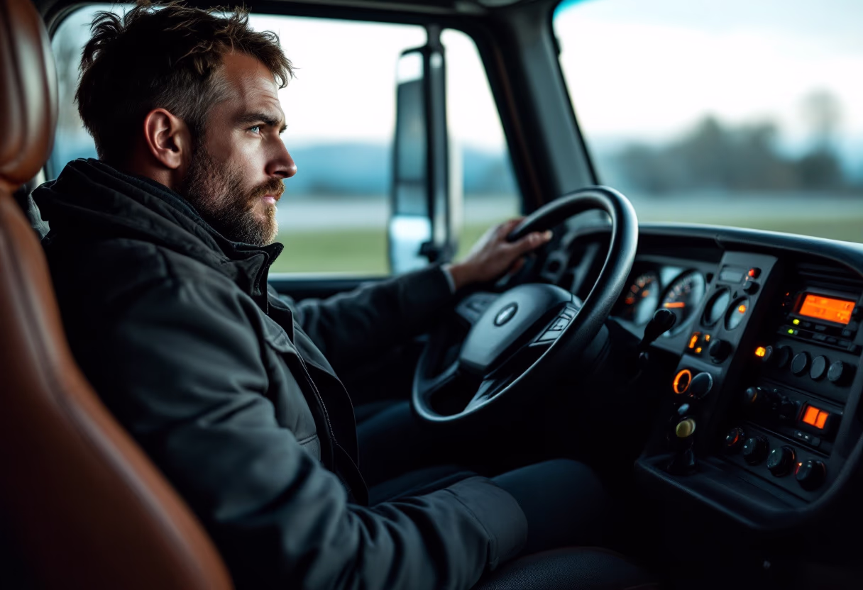image of truck on the road