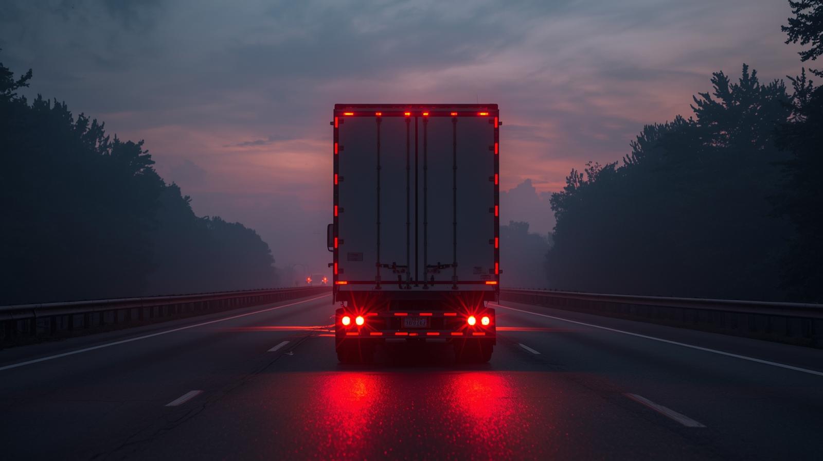 image of truck on the road