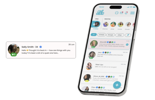 An image of messaging inside of the Say Allo dating app