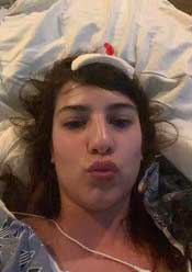 Andrea in the hospital