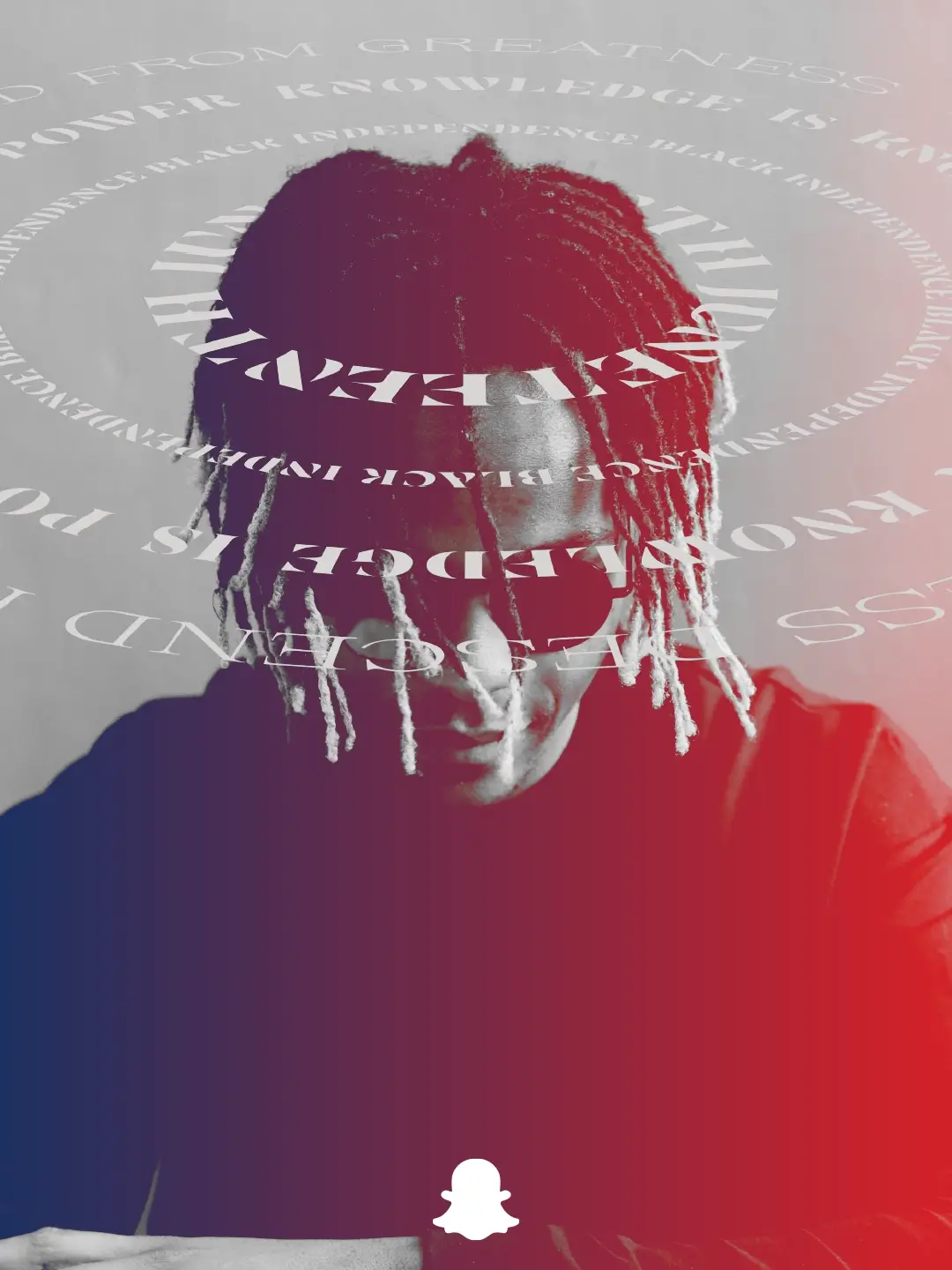 Colorful translucent twisted band with the text 'I identify as human' partially obscured behind it on a light background.