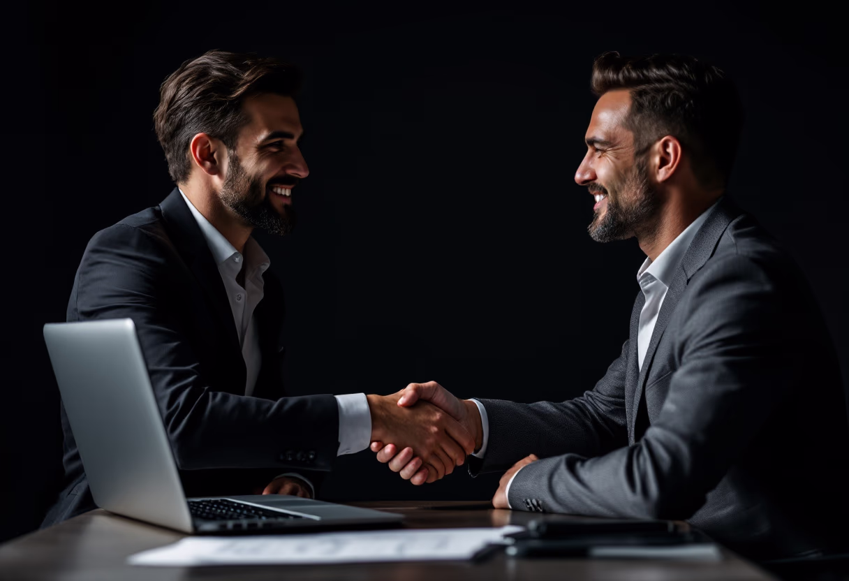 image of satisfied business client with accountant