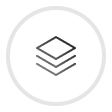Icon of three stacked layers representing standardization or layers.