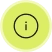 Black information icon within a circle on a lime green background.