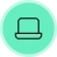 Icon of a laptop computer inside a teal circular background.