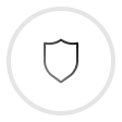 Outline of a shield inside a circle, symbolizing reliability.