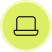 White laptop icon inside a light green circular background.