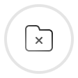 Folder icon with an X mark inside, indicating no files or folder not found.