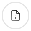 Icon of a document with an information symbol inside a circular border.