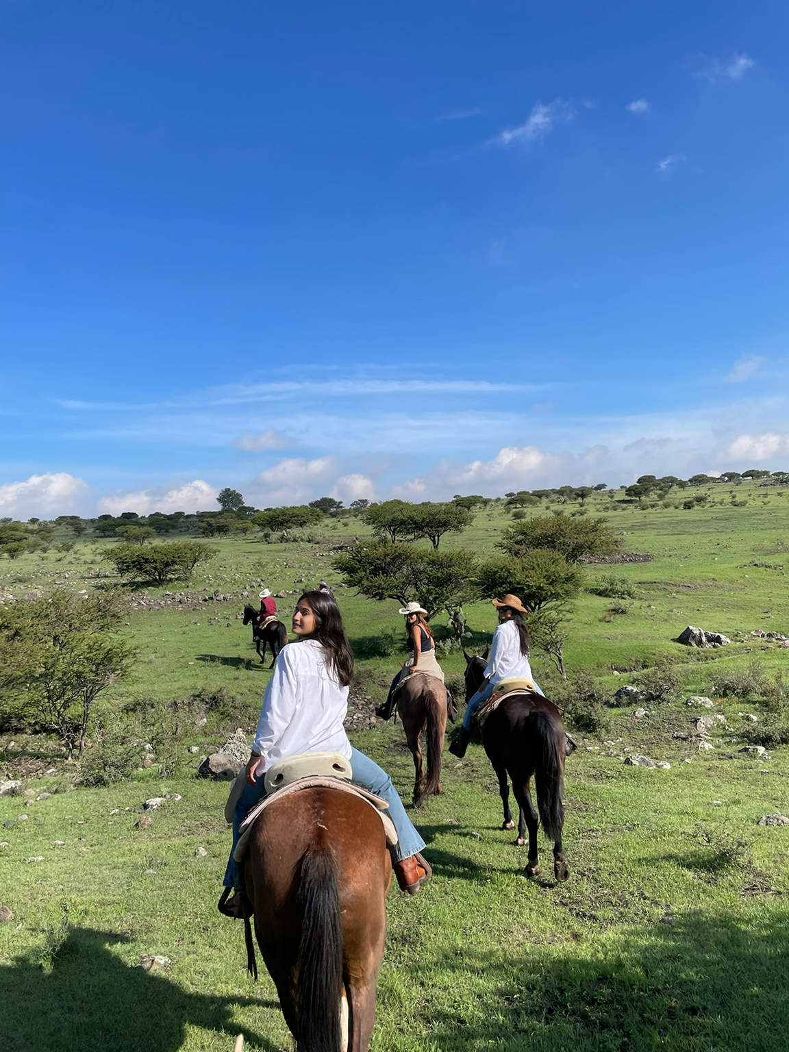 enjoying the open land horseback