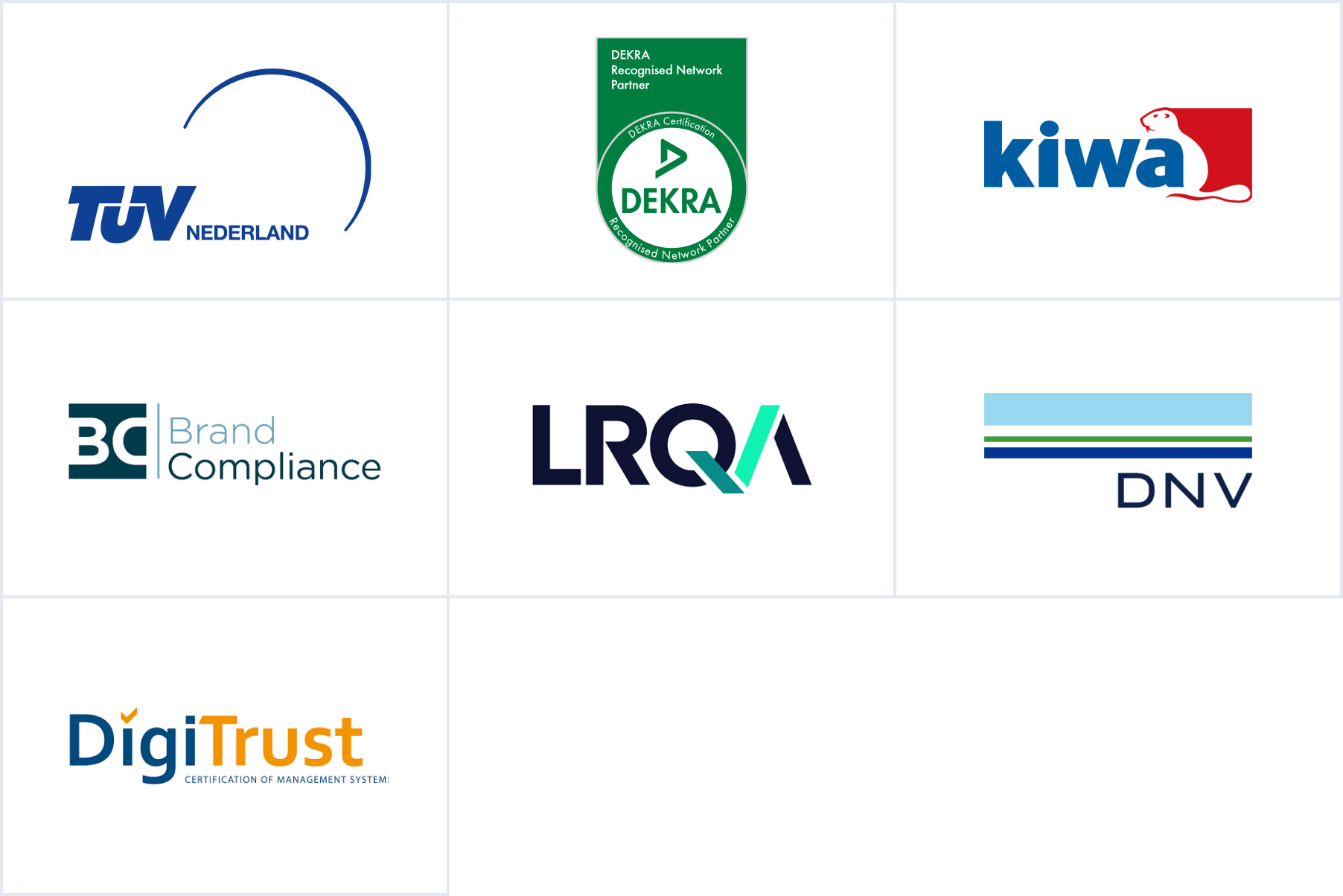 Logo's van certificerende instanties