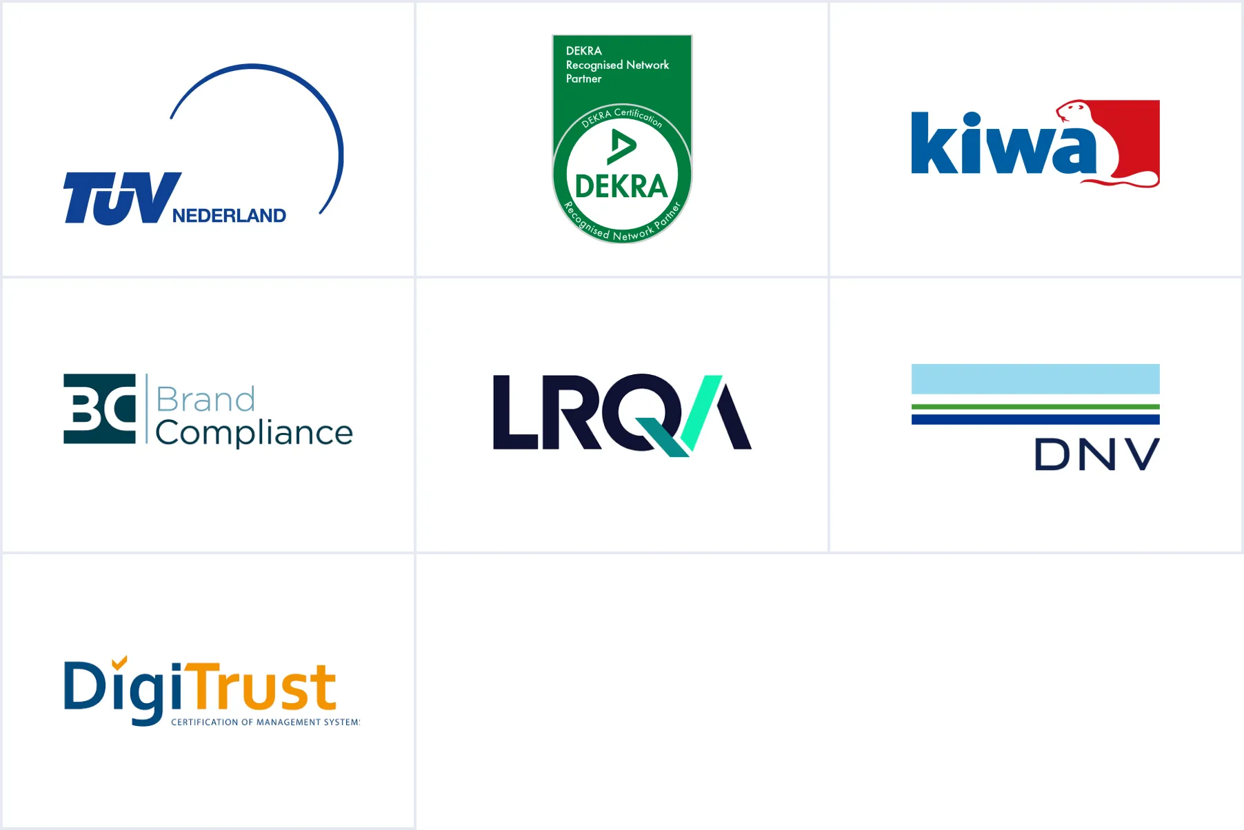 Logo's van certificerende instanties