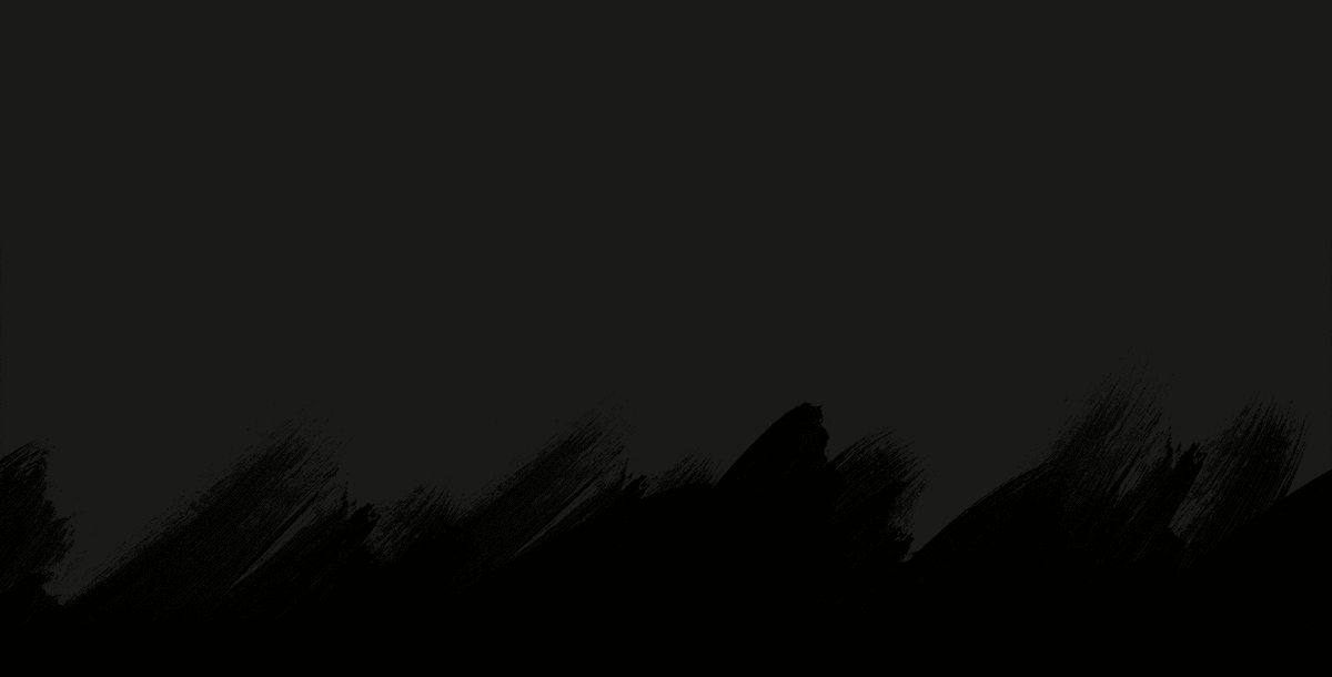 Zwarte penseelstreken op een donkergrijze achtergrond.