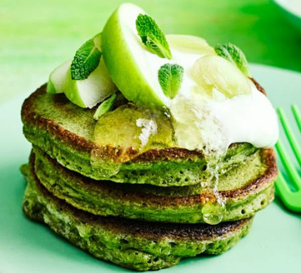 Spinach & Matcha pancakes