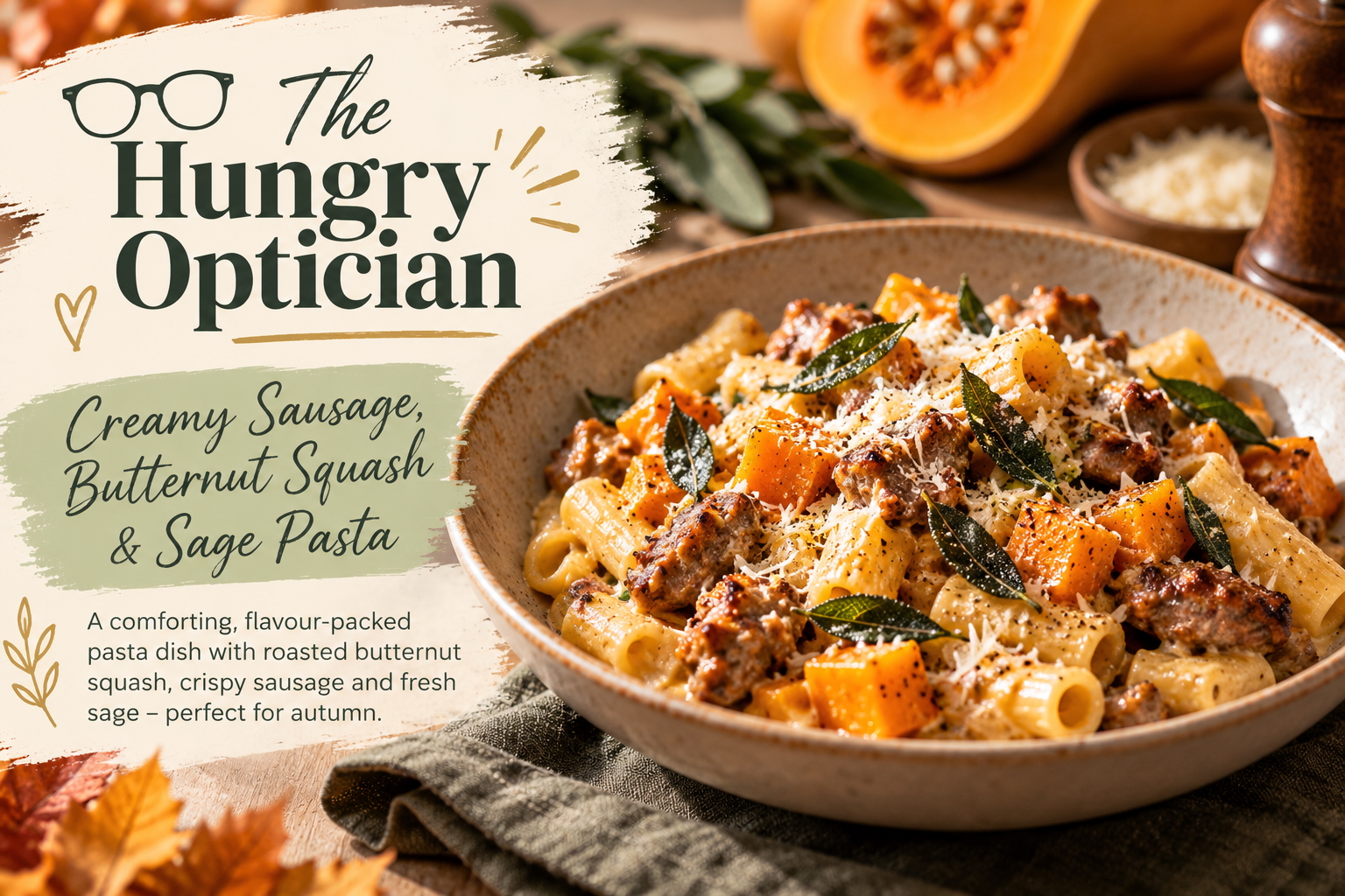 Creamy Sausage, Butternut Squash & Sage Pasta