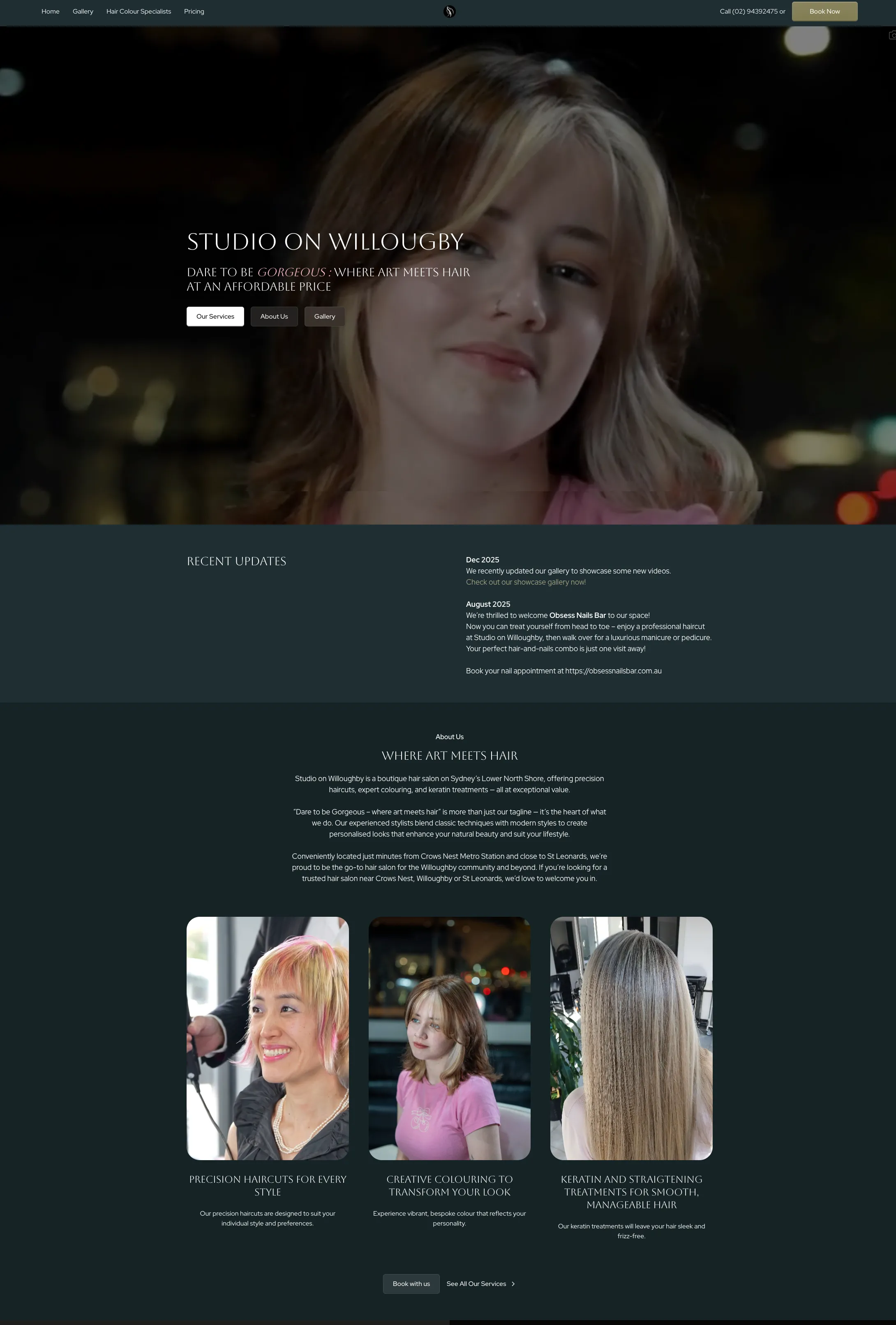 Responsive Webflow website built by Seedwell Co. for a hair salon business